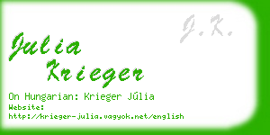 julia krieger business card